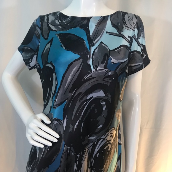 Pendleton Brilliant blue gray black 100% silk - Picture 5 of 8